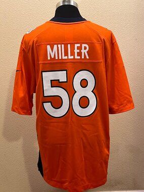 Nike On Field Denver Broncos Von Miller #58 NFL Jersey Mens L Orange